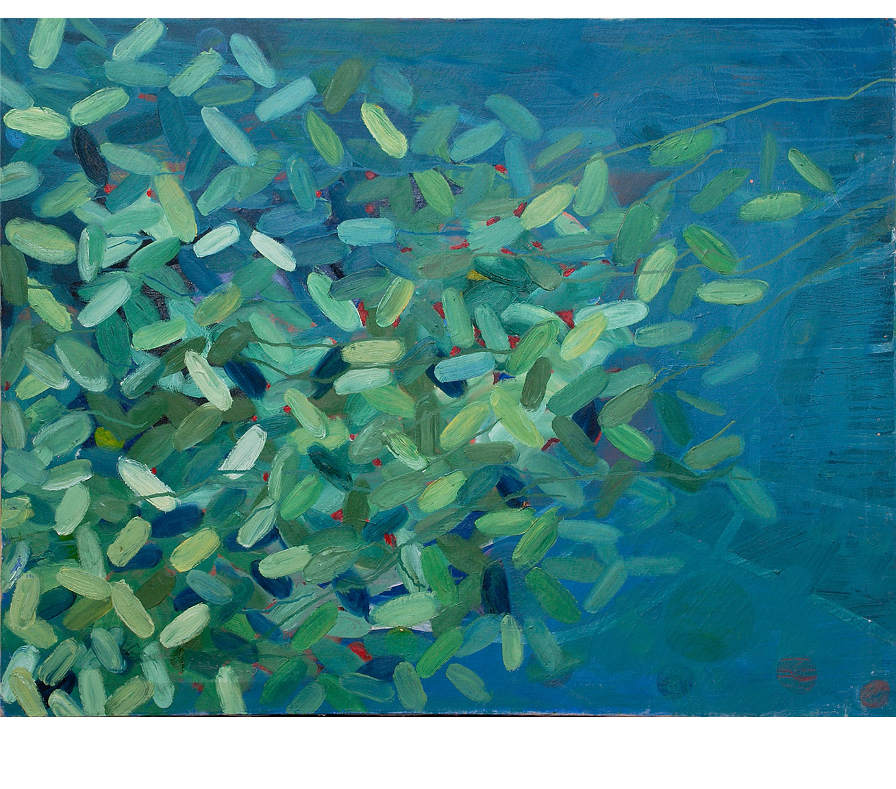 Invasion Bouquet for Louise, oil on canvas, 36x48,PE Pinkman,1987