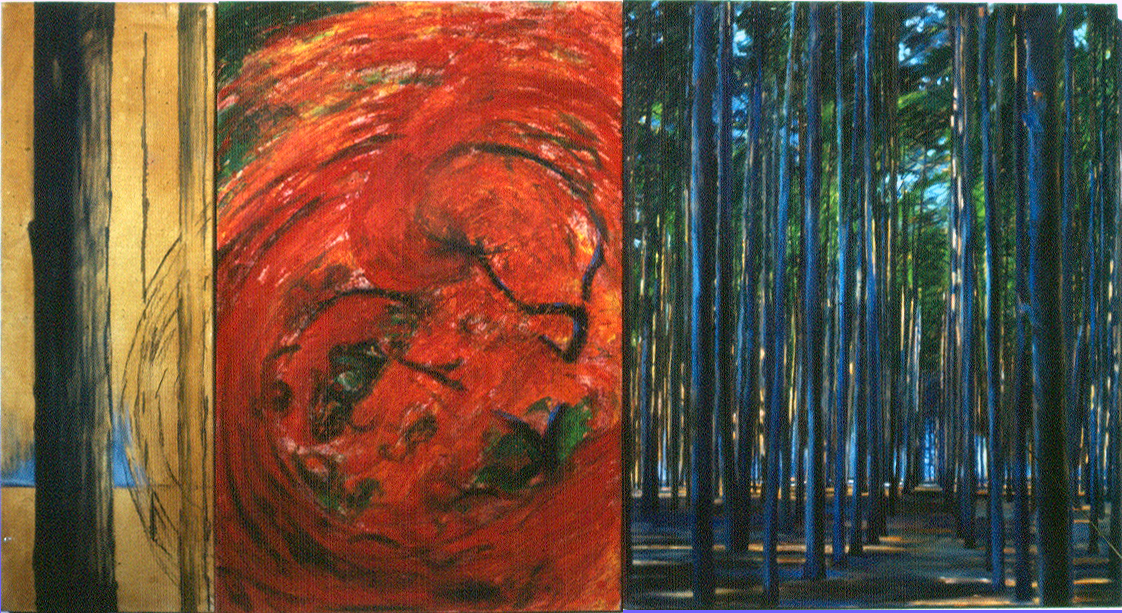 The Literate Man, 48x 60, oil on 3 panels, 1984, PE PInkman