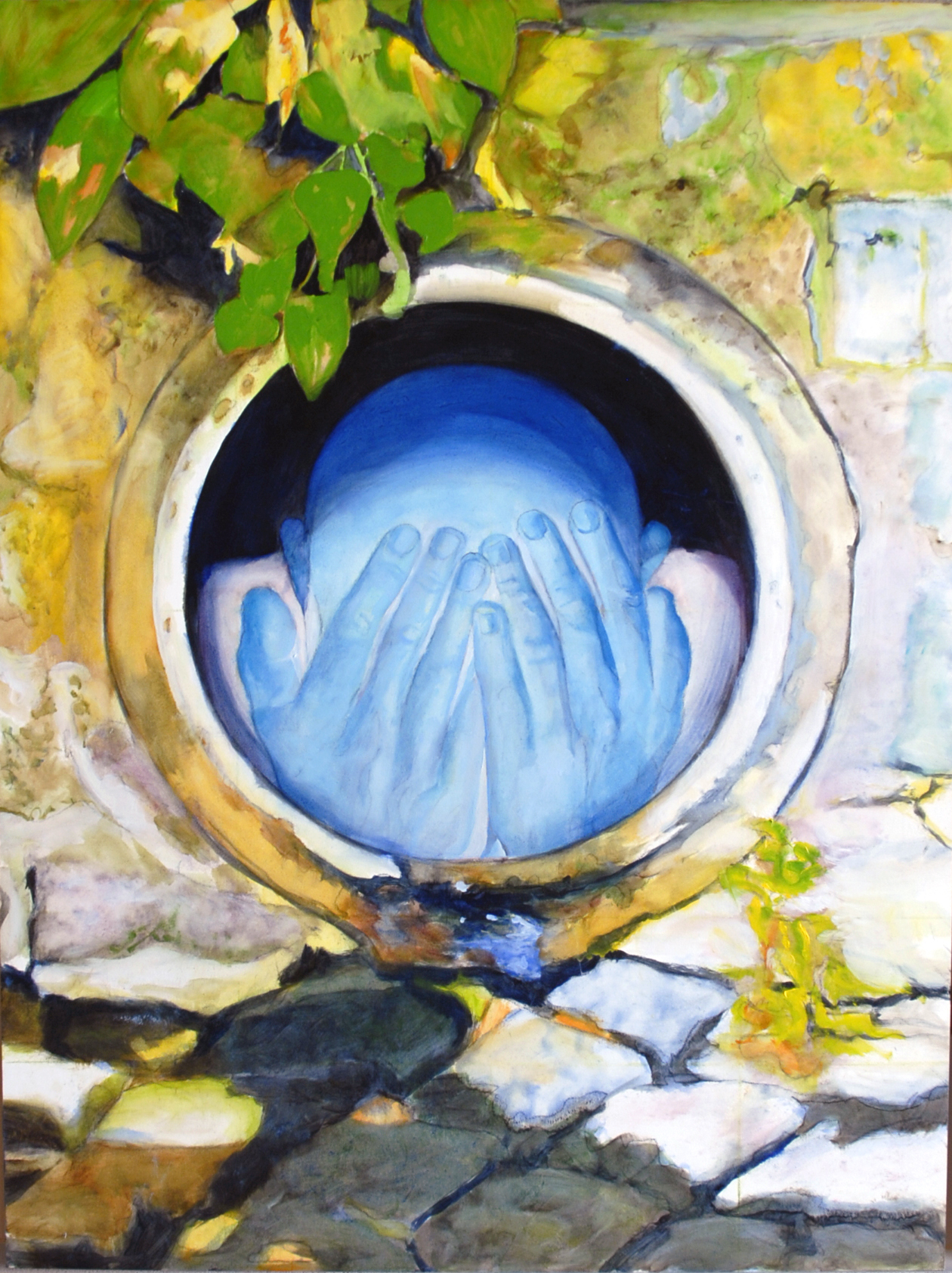 Subterfuge. Paul XO Pinkman. 2015. Oil on panel 24" h x 18" w