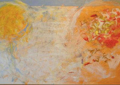 Narcissus Echo Foxtrot. Oil, clay, tumeric, charcoal on canvas. 46" x 74". Copyright ©2017, Paul Edward Pinkman