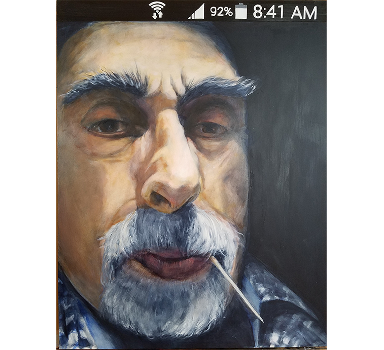 TonyK - Selfie, Oil on panel, 24" x 18"