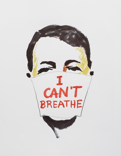 No-4. I can't breathe. 14 x 11 inches. Mixed media on paper. (Collection of the artist.)